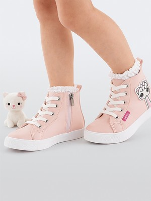 Denokids Kedicik Pembe Kız Çocuk Sneakers Spor Ayakkabı