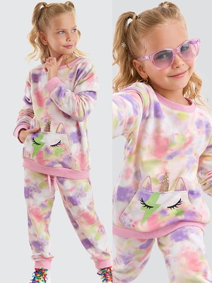 MSHB&G Unicorn Batik Desenli Kız Çocuk Eşofman Takım