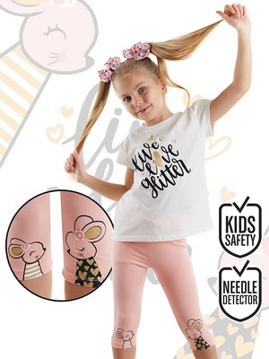 Denokids Sevimli Fareler Kız Çocuk T-Shirt Tayt Takım
