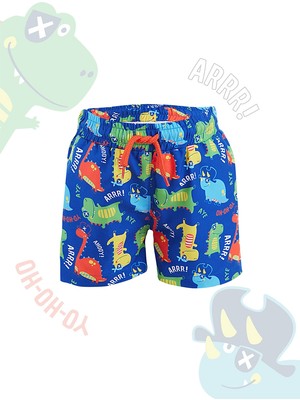 Denokids Dinozor Erkek Çocuk Lacivert Deniz Şortu Mayo