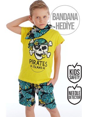 MSHB&G Hawai Korsan Erkek Çocuk T-Shirt Şort Bandana Takım