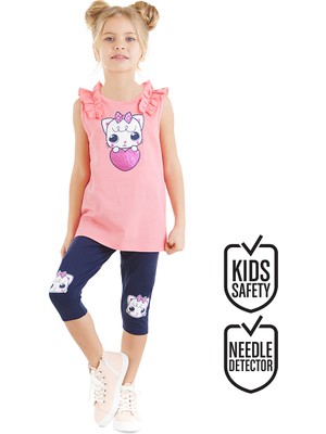 Denokids Kedicik Kız Çocuk T-Shirt Tayt Takım