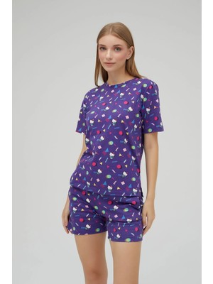 Lisanslı Kısa Kollu Şortlu Pamuklu Pijama Takımı