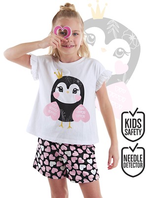 Denokids Tatlı Baykuş Kız Çocuk T-Shirt Şort Takım