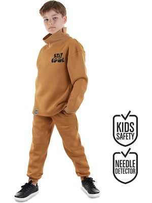 Stay Cool Oversize Erkek Çocuk Hardal Eşofman Takım