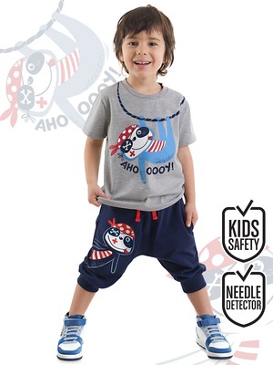 Denokids Tembel Hayvan Erkek Çocuk T-shirt Kapri Takım