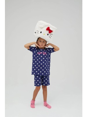 Kız Çocuk Kısa Şortlu Pamuklu Pijama Takımı