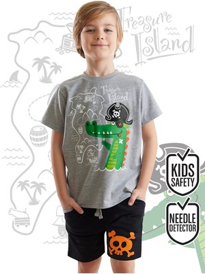 Denokids Korsan Timsah Erkek Çocuk T-shirt Şort Takım