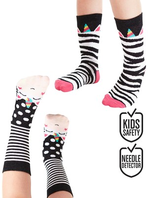 Denokids Zebracorn Kız Çocuk Soket Çorap 2'li Takım