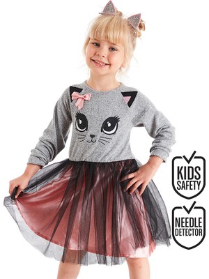 Denokids Tüllü Ponçik Kız Çocuk Elbise