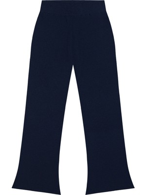 Antebies Lacivert Beli Lastikli Ispanyol Paça Triko Kız Çocuk Tayt