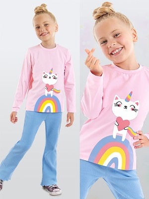 Catcorn Kız Çocuk T-Shirt Pantolon Takım