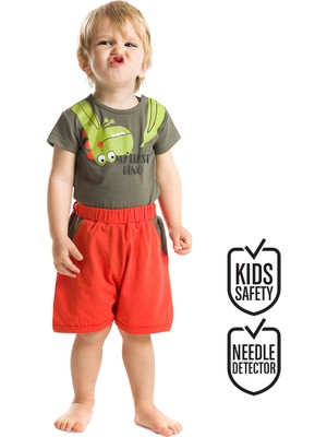 Denokids Baby Tersten Dino Erkek Bebek Body Şort Takım
