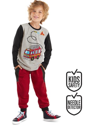 Denokids Itfaiye Erkek Çocuk T-Shirt Pantolon Takım