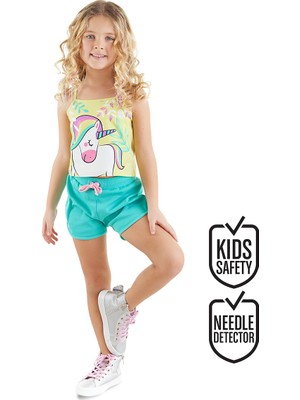Denokids Ormanda Unicorn Kız Çocuk T-Shirt Şort Takım