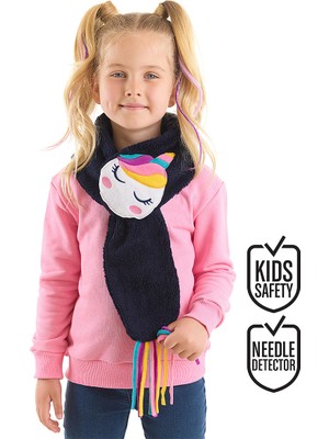 Denokids Unicorn Kız Çocuk Atkı Lacivert 2021 Sonbahar - Kış Sezonu İçin Tasarlandı