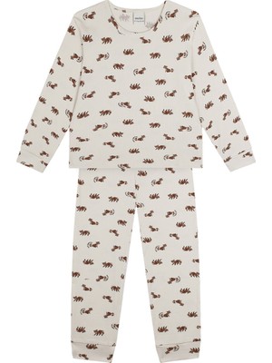 Antebies Organik Bej Erkek Çocuk Pijama Takımı