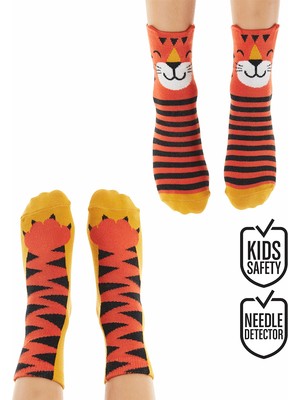 Denokids Kaplan Erkek Çocuk 2'li Soket Çorap Takım