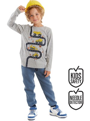 Denokids İş Makineleri Erkek Çocuk T-shirt Pantolon Takım