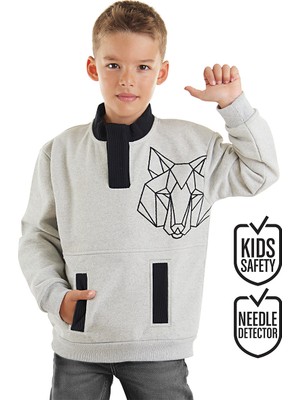 MSHB&G Kurt Erkek Çocuk Gri Sweatshirt