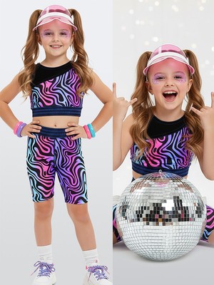 Denokids Kız Çocuk Spor Tayt Crop Top 2'li Takım 6-11Y