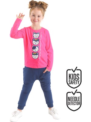 Denokids Japan Cats Kız Çocuk T-Shirt Pantolon Takım