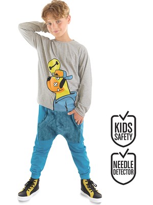 Denokids Kemik Köpek Erkek Çocuk T-Shirt Pantolon Takım