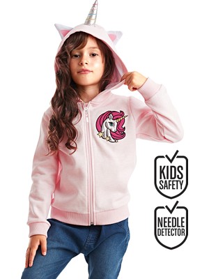 Denokids Unicorn Kapüşonlu Kız Çocuk Sweatshirt