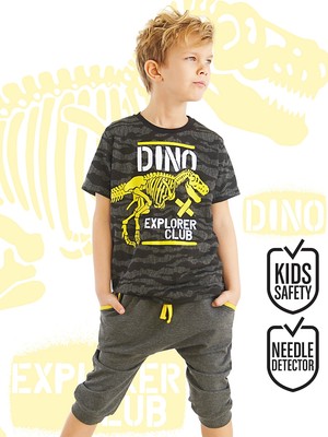 MSHB&G Dino Explorer Erkek Çocuk T-shirt Kapri Şort Takım