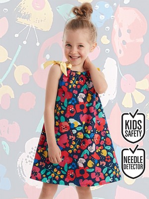 Denokids Bahar Çiçekli Kız Çocuk Elbise
