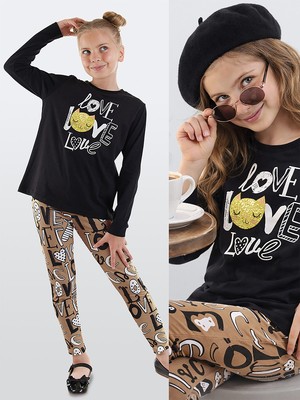 Love Kız Çocuk T-Shirt Tayt Takım