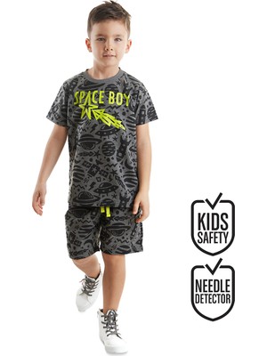 Denokids Uzay Roket Erkek Çocuk T-Shirt Şort Takım