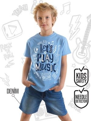 Mshb&G Let's Play Erkek Çocuk T-Shirt Denim Şort Takım