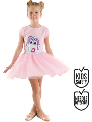 Denokids Kedicik Unicorn Kız Çocuk Tüllü Elbise