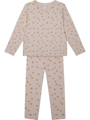 Antebies Bej Bambu Kumaş Kız Çocuk Pijama Takımı