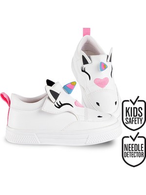 Denokids Unicorn Beyaz Kız Çocuk Sneakers Spor Ayakkabı