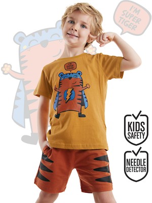 Denokids Super Tiger Erkek Çocuk T-Shirt Şort Takım