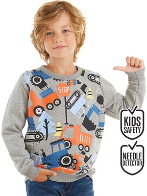 Denokids Sevimli Arabalar Erkek Çocuk Sweatshirt
