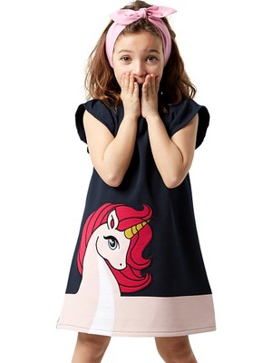 Denokids Unique Unicorn Kız Çocuk Elbise