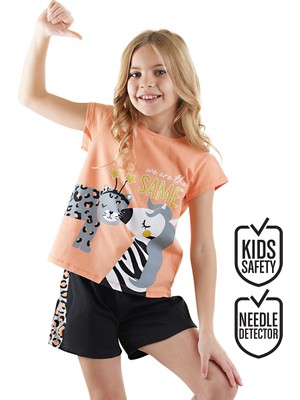 Zebra ve Leo Kız Çocuk T-Shirt Şort Takım
