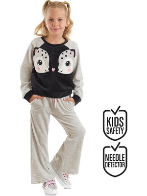 Denokids İkiz Ceylan Kız Çocuk Kadife Eşofman Takım
