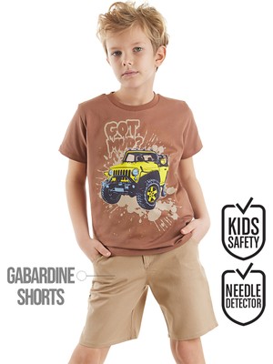 MSHB&G Jeep Mood Erkek Çocuk T-shirt Gabardin Şort Takım