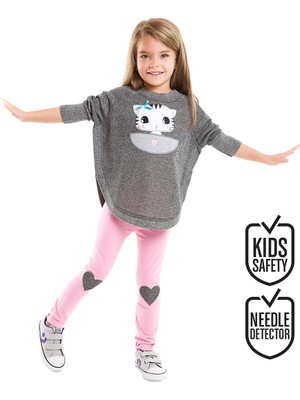 MSHB&G Sevgili Kedicik Kız Çocuk Sweatshirt Tayt Takım