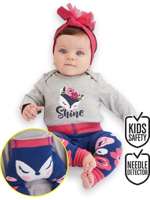 Denokids Tilki Kız Bebek Body Tayt-Pantolon Takım