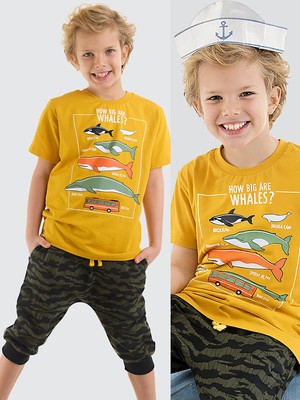 MSHB&G Big Whales Erkek Çocuk T-Shirt Kapri Takım