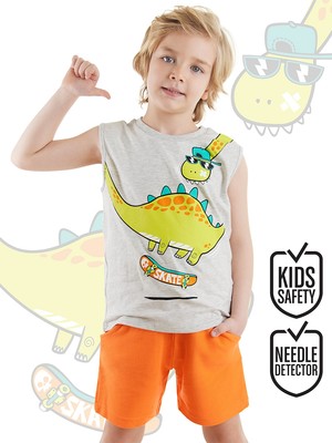 Denokids Kaykay Dino Erkek Çocuk T-Shirt Şort Takım