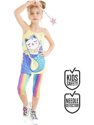 Denokids Deniz Kedisi Kız Çocuk Tunik Tayt Takım