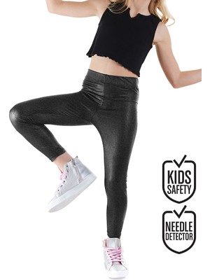 Denokids Siyah Kız Çocuk Disko Parlak Tayt