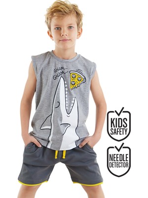 Mshb&G Pizzacı Köpekbalığı Erkek Çocuk Yazlık Kolsuz T-shirt Şort Takım