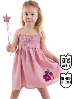 Denokids Çiçekli Gülkurusu Kız Bebek Çocuk Müslin Elbise